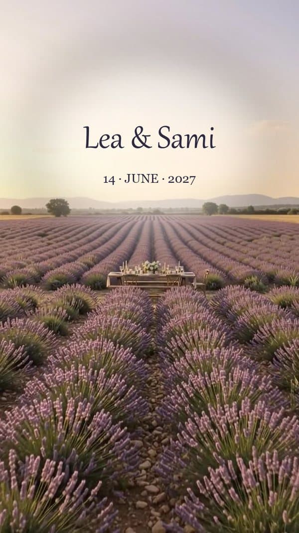 Lavender Golden Hour invitation preview