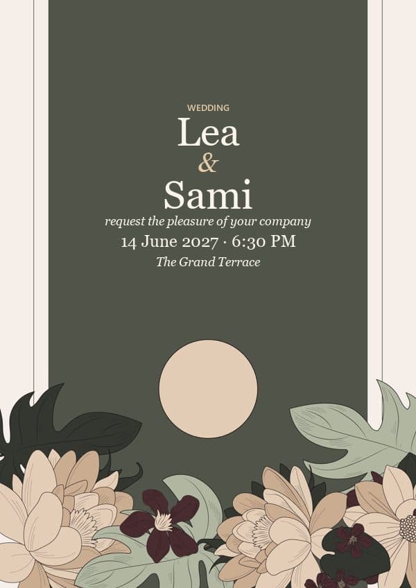 Dusk Garden invitation preview