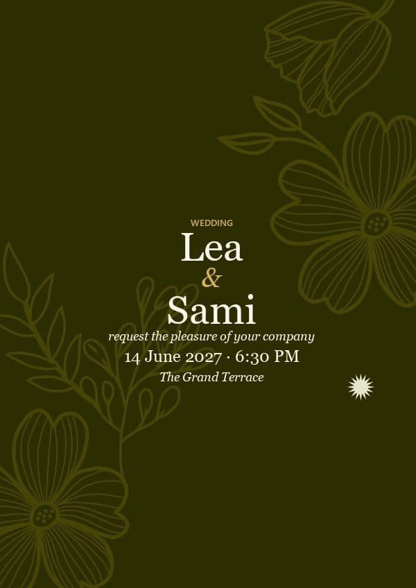 Olive Botanica invitation preview