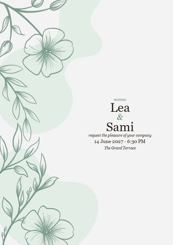 Sage Sketch invitation preview